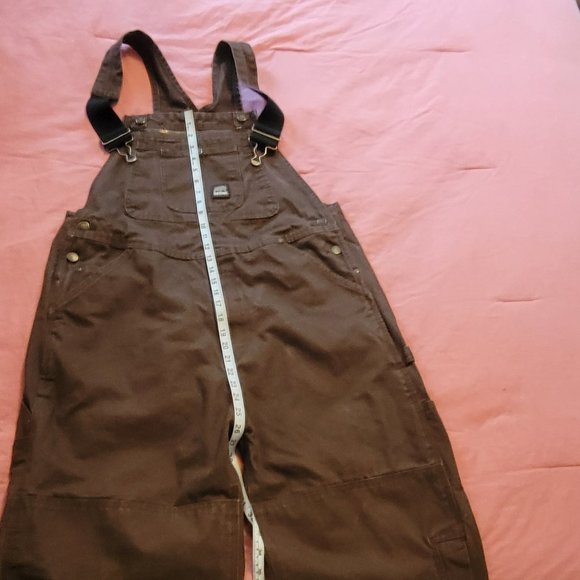 Berne Men's Washed Duck Unlined Brown Bib Overalls. Sz: 38X32 - Picture 14 of 15